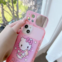 Sanrios Anime Cosmetic Mirror Phone Case Hello Kitty Apple Iphone14 13 12 11 Pro Max X Xr Xs Plus Soft Tpu Shockproof Cover Case