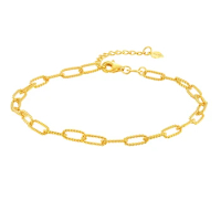 Pure 24K Yellow Gold Bracelet Women 999 Gold Link Bracelet High Quality Bracelet