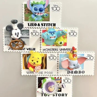 Blind Box Miniso Brand Disney Anniversary Retro Stamp Trendy Play Handheld Birthday Gift Toys Decoration Birthday Commemorative