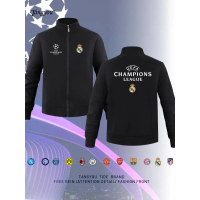 2026 Áo sweatshirt cổ đứng thể thao tùy chỉnh Đội bóng Champions League Manchester City Real Madrid 