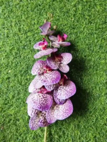 Bunga Anggrek Latex YL Artificial Vas Marbel Ungu Macan