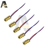 5 Chiếc 650nm 5MW Có Thể Điều Chỉnh Laser Dot Diode Module 3V Chấm Đỏ Đầu Đồng Mini Bút Chỉ Laser