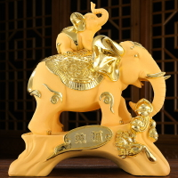 沙金大象擺件一對中國風客廳酒柜裝飾品中式搬家喬遷新居送禮品