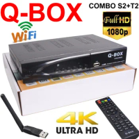 DVB-S2 Satellite Receiver DVB-T2 Set-Top Box DVB-S2+T2 1080P HD Digital Satellite Combo Finder Receivers H.264 Q-BOX TV BOX