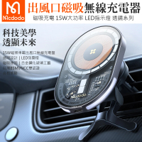 【Mcdodo 麥多多】透鏡系列 15W車用磁吸無線充電座(iPhone12及以上型號適用)