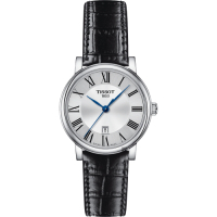 TISSOT 天梭 官方授權 Carson 羅馬石英女錶 母親節送禮首選-黑/30mm T1222101603300