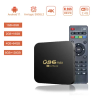 Q96 MAX Smart TV Box Android 11 Amlogic S905L2 Quad Core 4K Full HD Set Top Box Media Player 2.4G WIFI H.265 Home Theater TV