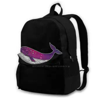 Whale With Starry Sky Fashion Bags Travel Laptop Backpack Galaxy Sea Dreams Whale Marine Mammals Fin Dream Ideas Stars Sea