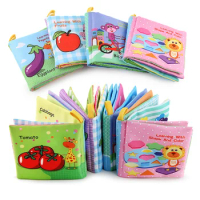 Baby Cloth Books Fruits Vegetable Animals Cognize Sensory Early Learning Educational Toys for Toddlers 0 12 Months English Books