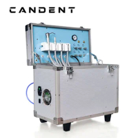 Portable Dental Mobile Delivery Unit with 550W High Power Built-in Air Compressor 3 Way Syringe Suction System for Dentist