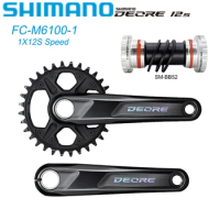 Shimano Deore FC-M6100-1 Crankset 12S Speed 170/175mm 30/32T BB52 Bottom Chainwheel Suite For Mtb road Original Bicycle Parts