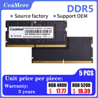 CeaMere DDR5 5 PCS notebook memory card memoriam 288pin RAM 8G,16G,32G,4800Mhz, 5200Mhz, 5600Mhz universal memory wholesale