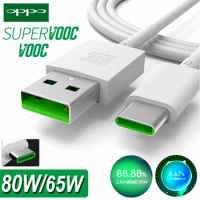 OPPO Cable Supervooc Vooc 80W 65W USB Type C Fast Flash Charger Oppo Find X6 X5 X3 Pro N2 N3 Flip Reno 10 9 8 6 Pro A98 A78 A57s
