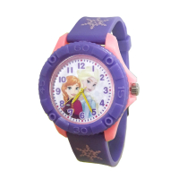 【17mall】冰雪奇緣安娜艾莎 齒輪款膠錶-紫(冰雪奇緣安娜艾莎錶)