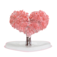 Magic Tree Bonsai Magic Sakura Heart Shaped Paper Tree Blossoming Creative Colorful Magic Tree Growing Crafts Toy