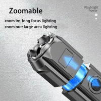 SENTER LED MINI ZOOM SMILING SHARK 622A ORIGINAL BISA ZOOM BISA DI CAS CAHAYA TERANG Rechargeable OR