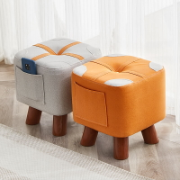 簡約換鞋凳(多色)實木腿可愛矮凳簡約方板凳時尚矮凳客廳沙發凳柔軟家用