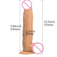 310mm Big Realistic Dildos Waterproof Flexible Penis with Textured Shaft and Strong Suction Cup Sex Toy for Women