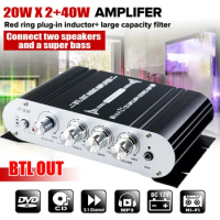 ST-838 HiFi 2.1 Channel Power Amplifier Stereo Bass Sound Amp RMS 20Wx2+40W Class D Mini Media Player MP3 Car Black Home Amplify