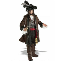免運 快速出貨 萬圣節海盜杰克船長服裝cosplay男海盜衣服加勒比海盜強盜演出服