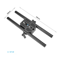 SZRIG Universal Camera Base Plate With Dual 15mm Rod Rail Clamp For Sony FS7 Sony A7 Series Canon C100 C300 C500 Panasonic GH5