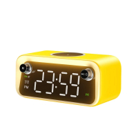 BELUGA D6 BT5.3 LED 鬧鐘收音機無線充電黃色