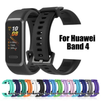 Silicone Strap For Huawei Band 4 Smart Bracelet Bands Band4 Huawei4 Watchband Soft Straps Silica Gel Solid Color Business Casual