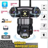 cctv kamera tiga lensa outdoor warerproof V380 pakai wifi wireless