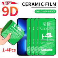 1-4Pcs 9D Soft Ceramic Film for iPhone 15 11 12 13 14 Pro Max 7 8 Plus Screen Protector for iPhone 12 Mini X XR XS MAX Not-Glass