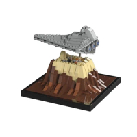 Gobricks MOC Space Wars Destroyer Cruise Starship The Empire Over Jedha City Model Sets Building Block Brick Toys For Kids Gifts