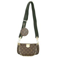 Louis Vuitton LV路易威登 M44813 Monogram 三合一斜背麻將包(墨綠色)