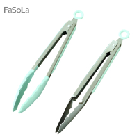 【FaSoLa】安全鎖扣不鏽鋼矽膠食品夾