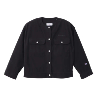 【Champion】官方直營-CASUAL 草寫LOGO刺繡燈芯絨開襟排扣口袋無領外套/工裝夾克-女(3色可選)