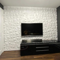 4/12 pieces 50x50cm 3D three-dimensional wall sticker decorative living room wallpaper mural waterproof 3D Wall panel bathroom