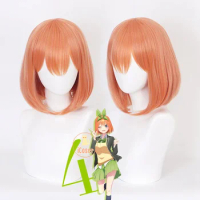 Anime The Quintessential Quintuplets Yotsuba Nakano Cosplay Light Orange Wig Synthetic Hair Free Wig Cap Party Role Play Girls