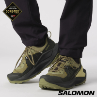 salomon官方直營 男 ELIXIR Goretex 低筒登山鞋(黑/草藥綠/南苔綠)
