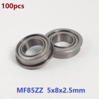 100pcs/lot MF85 MF85ZZ F675ZZ F675-ZZ ZZ flange bearing flanged Miniature Deep Groove Ball Bearing 5*8*2.5mm 5x8x2.5mm