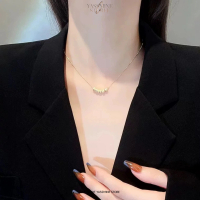 Kalung Emas Wanita Premium 5 Bola Permata β Rantai Italy Simple Elegan Anti Karat Best Seller TikTok