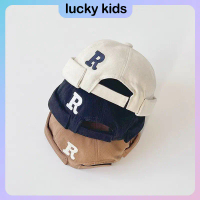 1-3Y Fashion R Letter Embroidery Baby Brimless Hat Spring Autumn Cotton Toddler Boy Girl Beanie Hip 