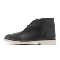 Clarks 休閒鞋 Desert Boot 2 男鞋 黑 白 沙漠靴 皮革 短靴 英倫風 克拉克 26161345