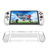 Hard stand Crystal Clear Shell for Nintendo Switch OLED Protective Flip Case Cover Skin Guard for Nintendo Switch OLED Console