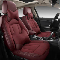 Custom car seat cover leather for nissan kicks march maxima micra murano nv200 qashqai quest car Interior Accessories cover