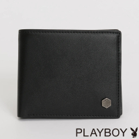 【PLAYBOY】基本短夾附零錢袋 Tough系列(黑色)
