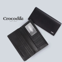 【原廠公司現貨】Crocodile 鱷魚 17卡夾 牛皮長夾 義大利防刮斜格紋Wind系列