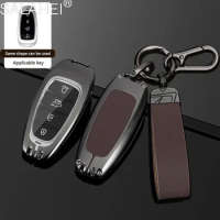 Leather Car Remote Key Case Cover For Hyundai Santa Fe Tucson 2022 NEXO NX4 Atos Prime Solaris 2021 Protector Auto Accessories