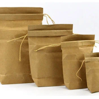 Kraft Paper Bag for Rice Flour Mooncakes Portable Gift Bag Blank Universal Food Packaging Bags 100pcs/lots