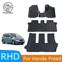 3D TPE RHD Floor Car Mat For Honda Freed 2016-2021 GB5 GB7 Car Floor Liner Tray Foot Pad Carpet Mat Auto Accessories
