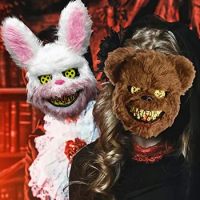Creepy Halloween Horror Killer Masque Creative Holiday Mask Bloody Rabbit Bear Bloody Adult Mask Dress Costumes Props Face Masks