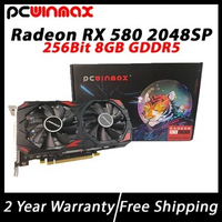 PCWINMAX RX580 8GB DDR5 256BIT Origina Gaming Multimedia Video Graphic Card .for AMD