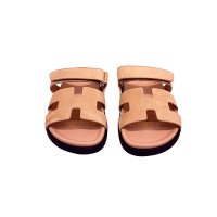 HERMES 經典爆款 H LOGO 二舅拖鞋(新色NUDE裸粉色/麂皮)